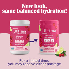 Pour Ultima Replenisher Cranberry Cosmo into water for refreshment.