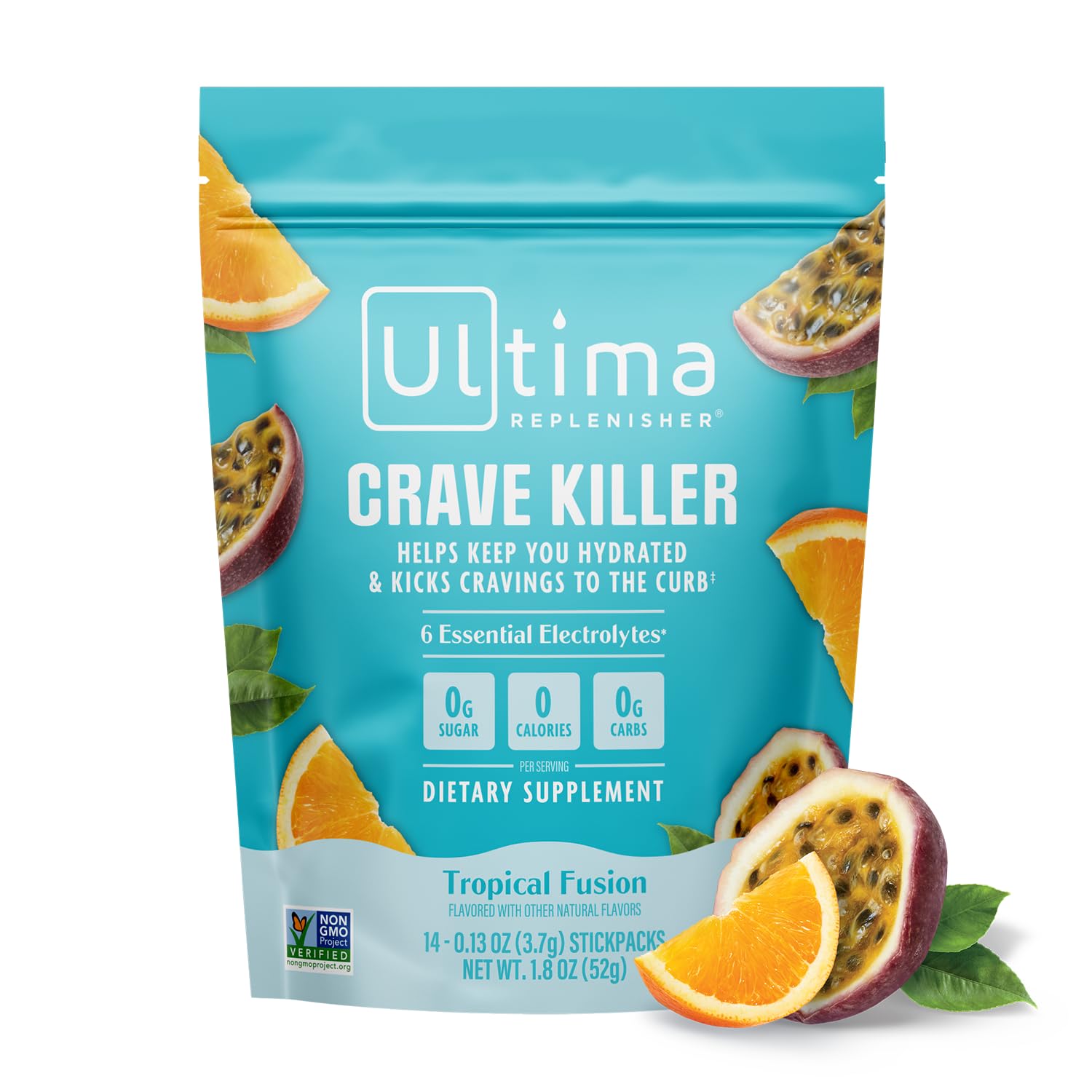 Ultima Replenisher Crave Killer Tropical Fusion stickpack for daily hydration without sugar