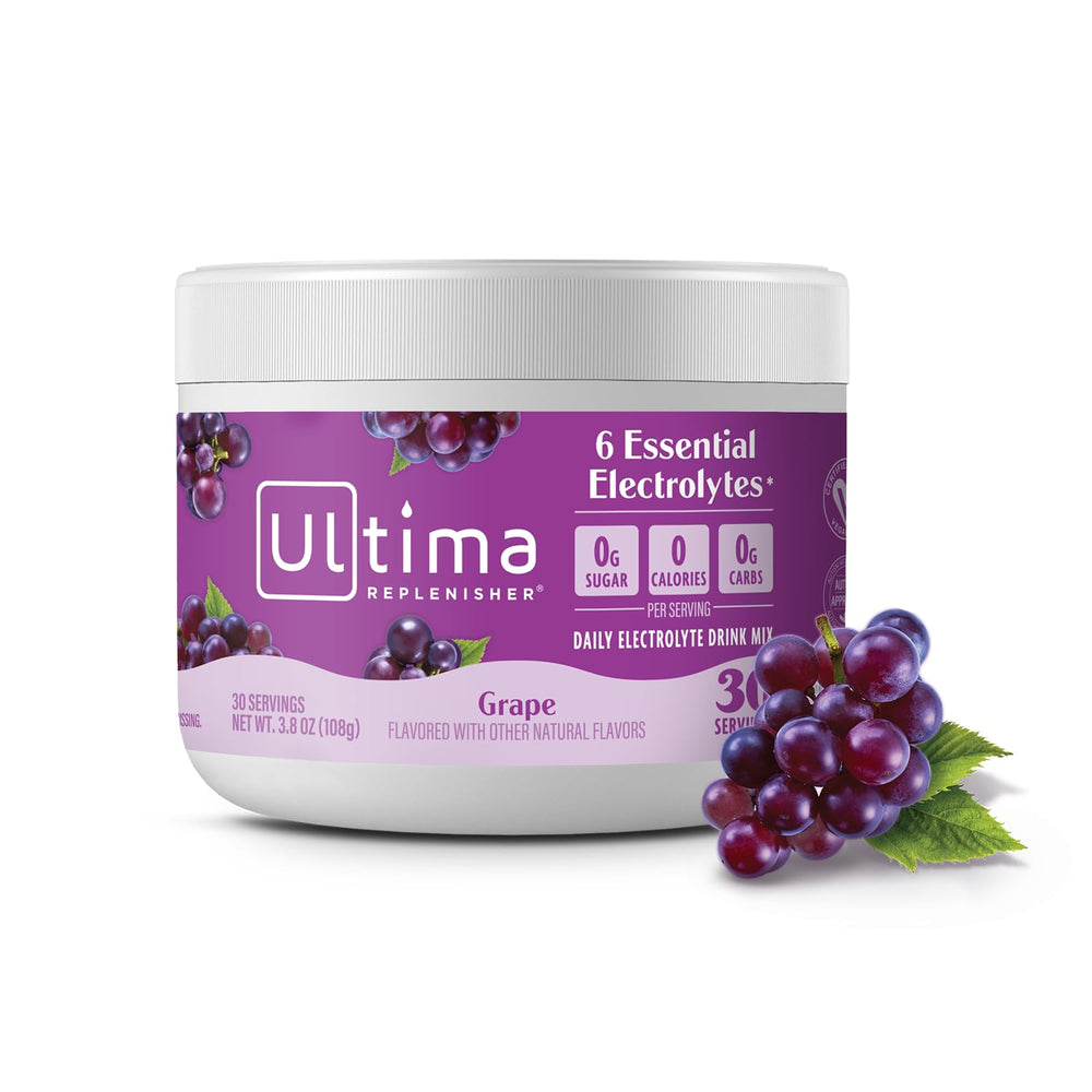 Ultima Replenisher daily electrolyte canister front shows keto-friendly formula