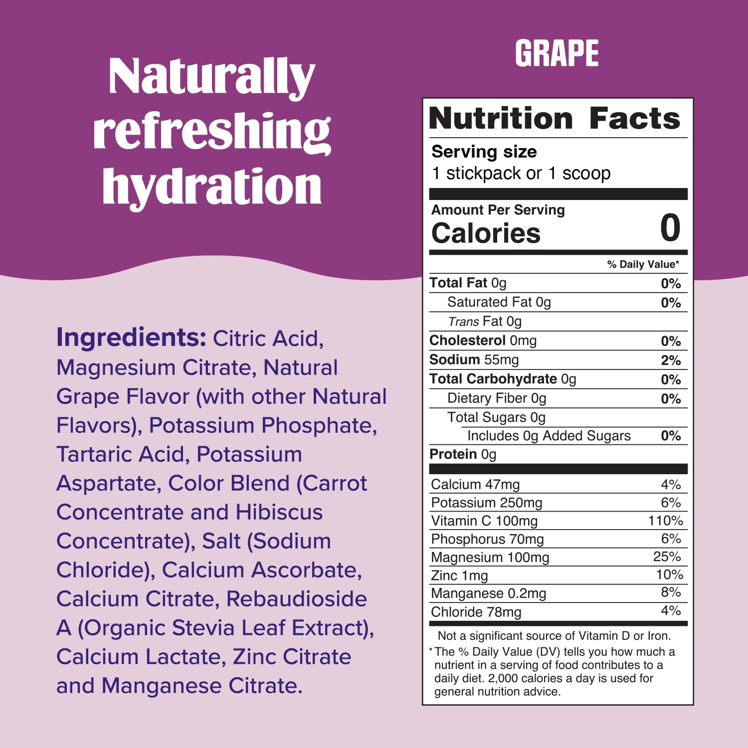 Ultima Replenisher daily electrolyte grape scoop measures the serving