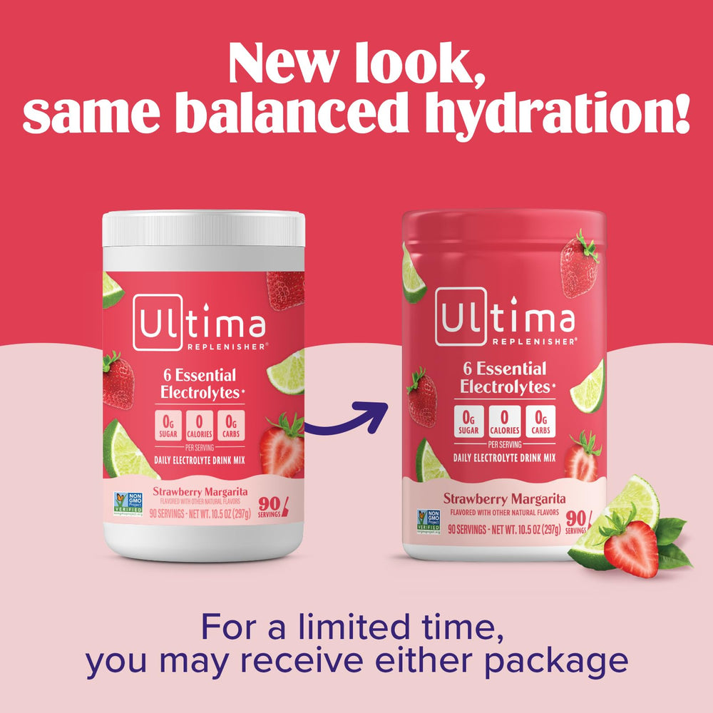 Glass with ice and straw featuring Ultima Replenisher hydration