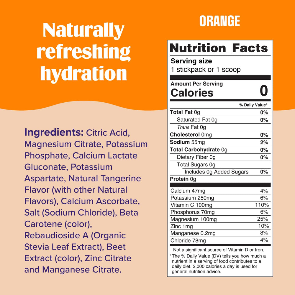 Close-up of orange drink by Ultima Replenisher for refreshing hydration.