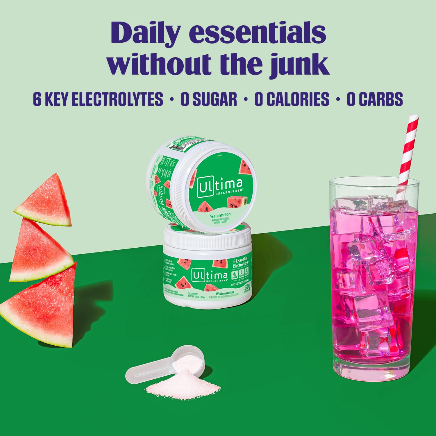 Ultima Replenisher six key electrolytes chart highlights minerals.