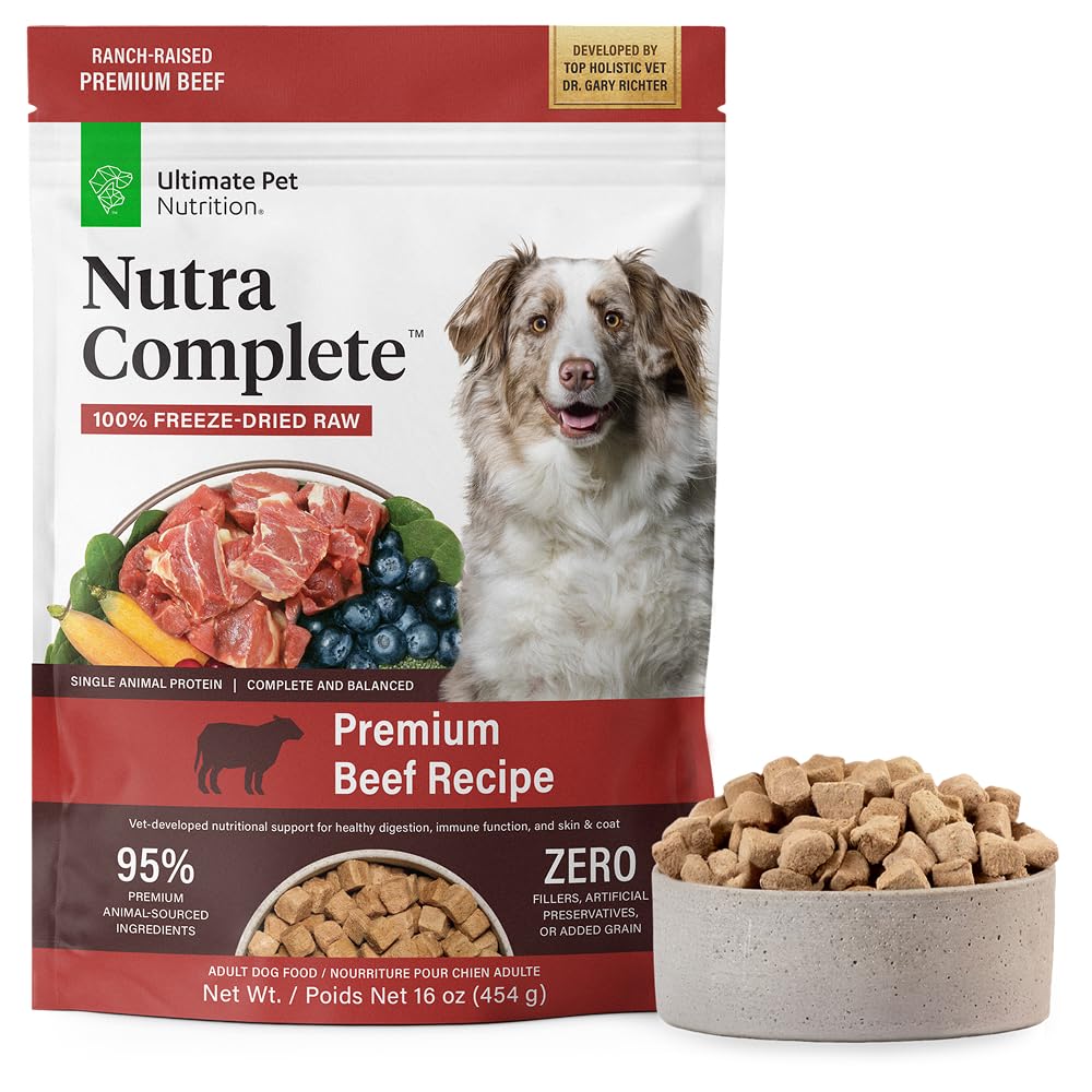 ULTIMATE PET NUTRITION Nutra Complete beef-1lb-bag delivers premium freeze-dried protein for dogs