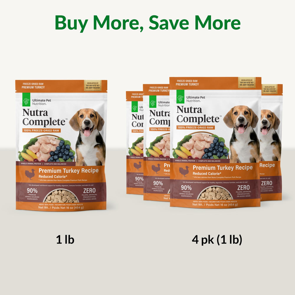 Ultimate Pet Nutrition Nutra Complete diet-mixer demonstration shows easy integration with current dog food.