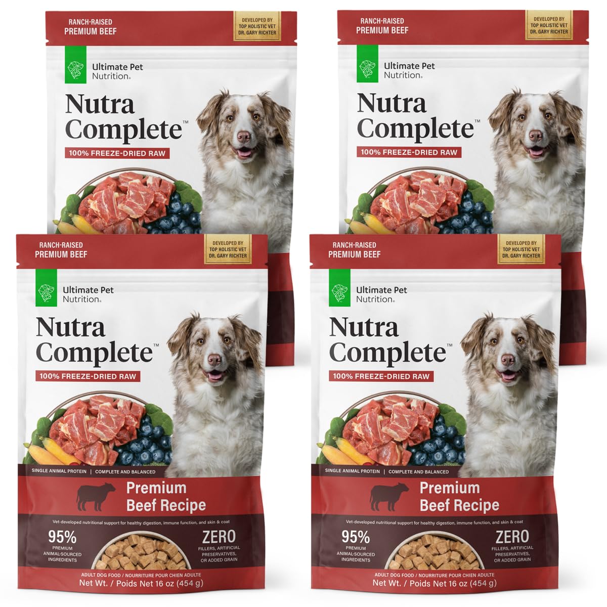ULTIMATE PET NUTRITION Nutra Complete pack of four 1-lb bags for convenient feeding.