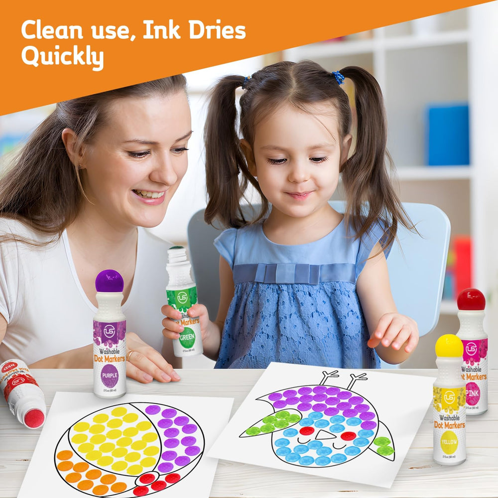 Ultimate Stationery bingo dabbers with large sponge tips encourage extended dot art sessions.