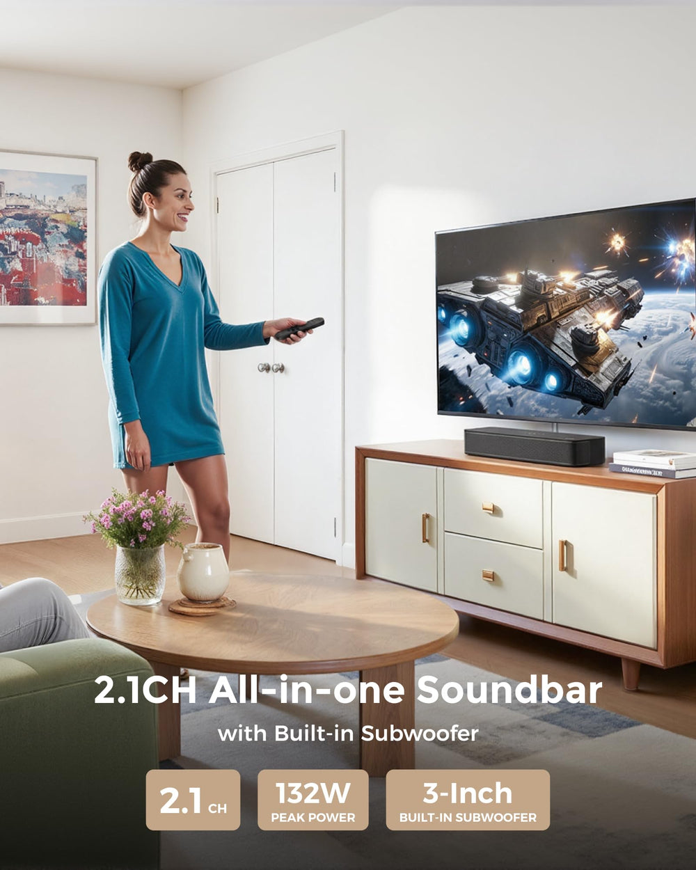 Poseidon M20 Pro built-in subwoofer delivers rich bass for immersive movie nights.