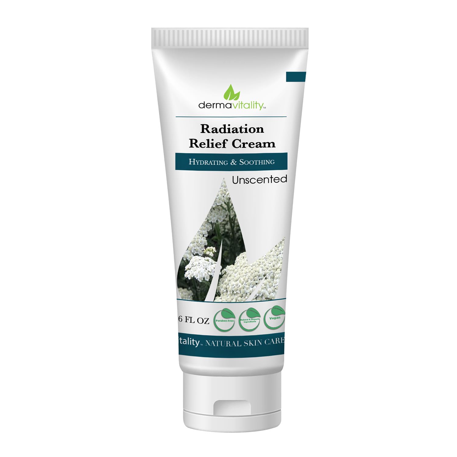 UltimateVitality unscented radiation burn cream jar shown for easy, mess-free application.