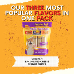 Ultra Chewy Favorites double treat label detail highlights USA-made quality