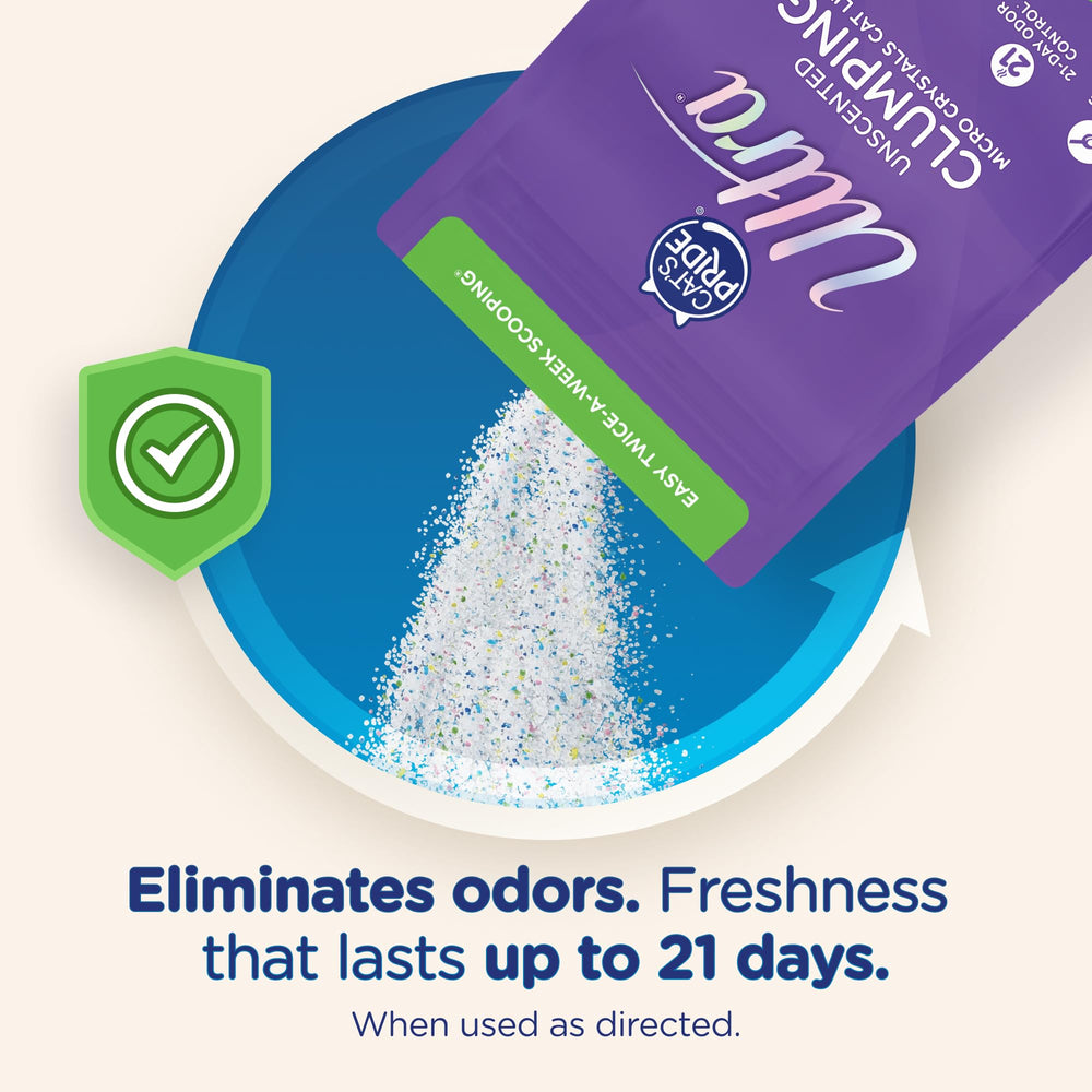 ULTRA dust-free scoop action demonstrates clean, quick litter changes