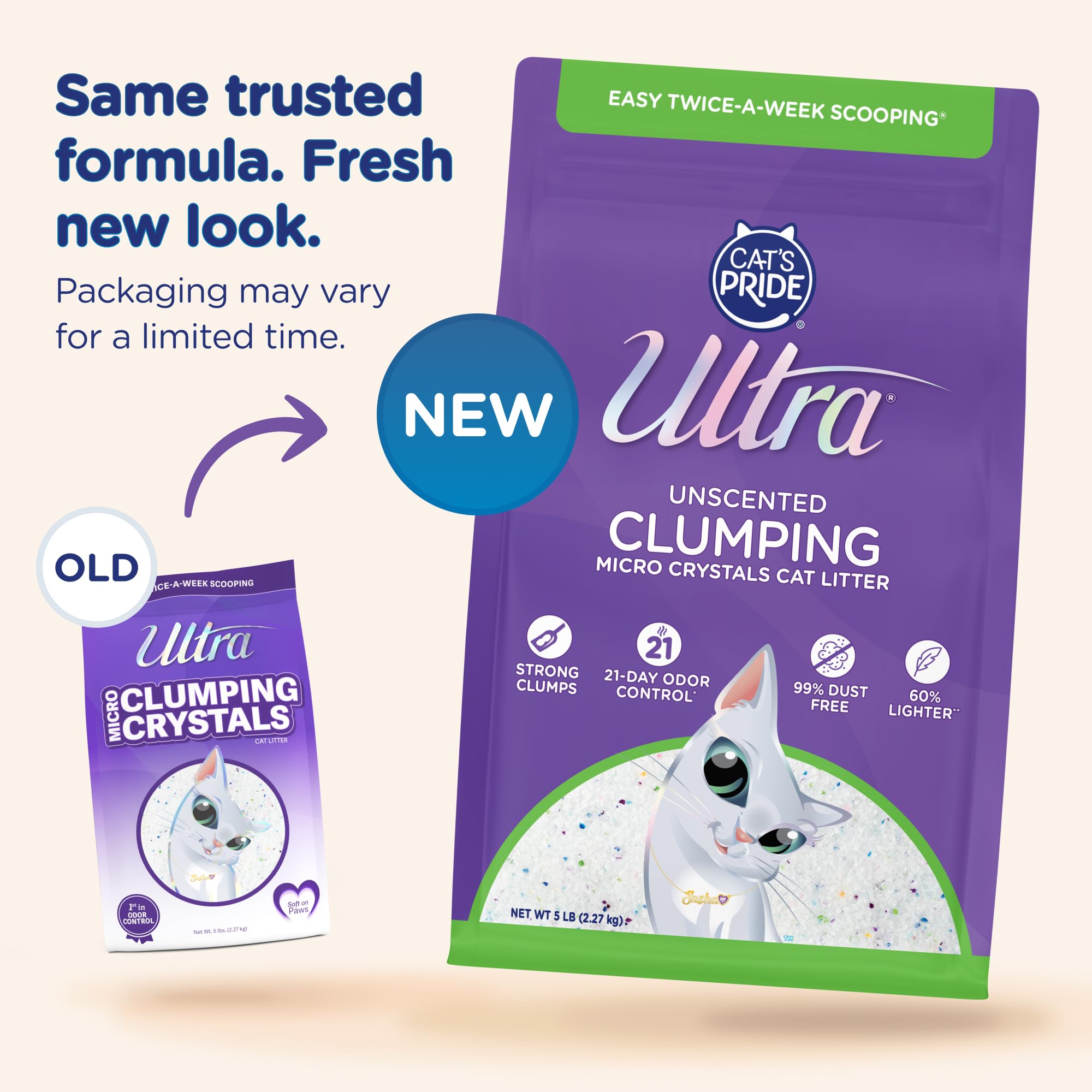 ULTRA litter pour bag close-up highlights a dust-free setup