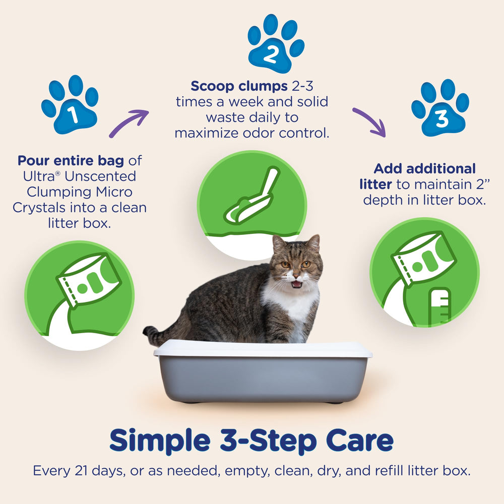 ULTRA soft-paws close-up captures gentle crystals safe for cat paws