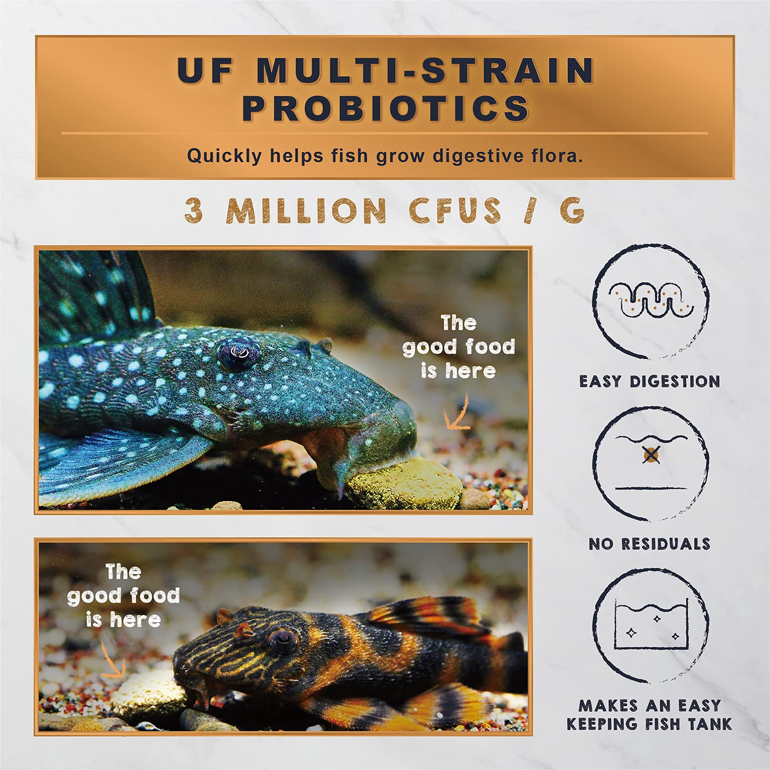 Ultra Fresh Algae Wafers water-clear formulation in aquarium setting