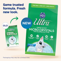 ULTRA Fresh crystals in the litter box show odor control.