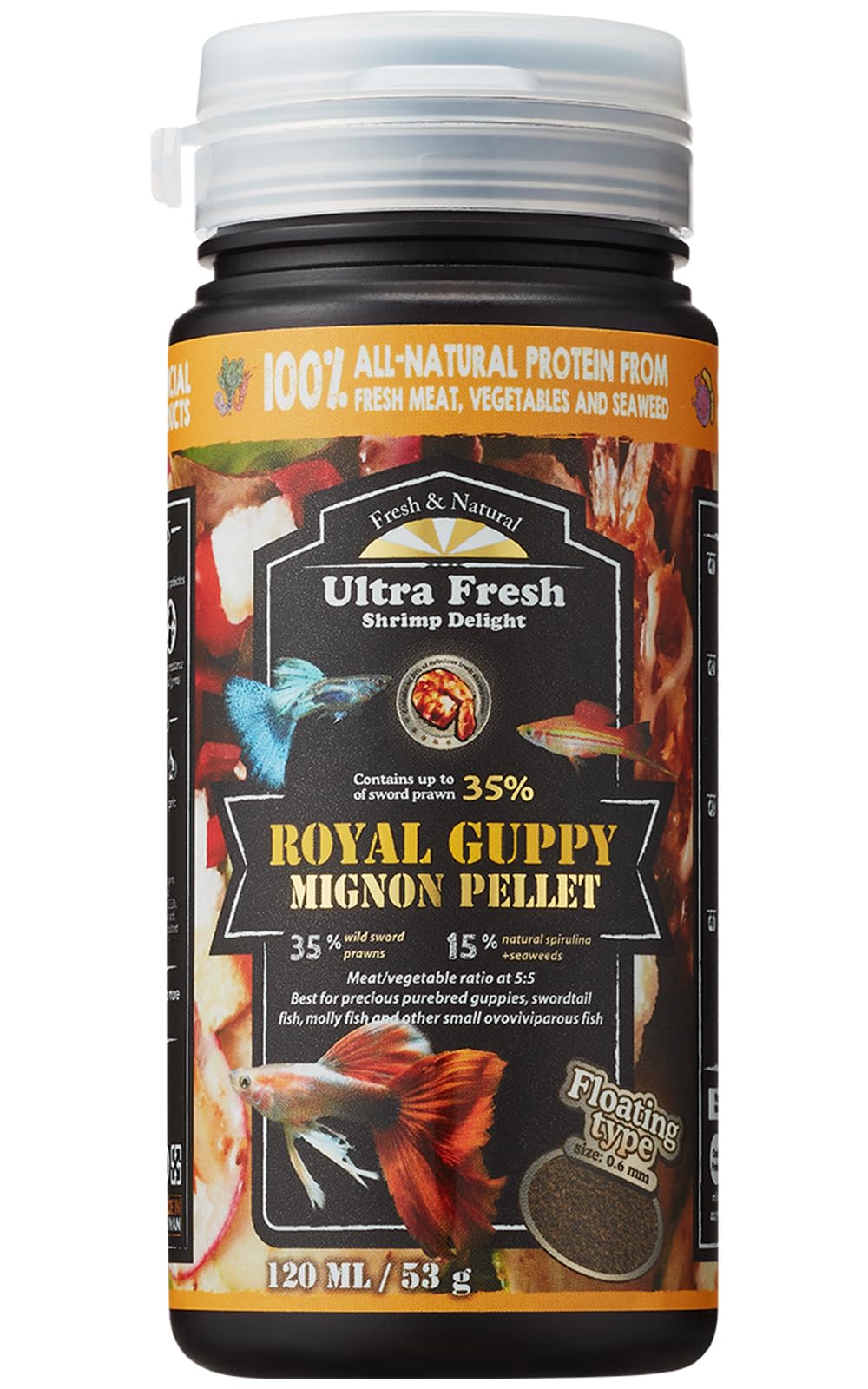 Ultra Fresh Royal poisson-guppy Mignon : granulés faciles à digérer pour des poissons-guppy heureux