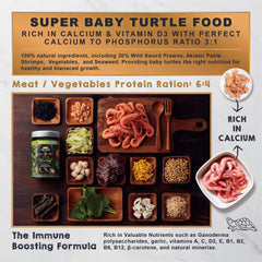 Ultra Fresh turtle food close-up shows premium ingredients for healthy shell color.