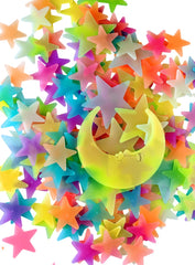 Ultra-Glow Super Stars removable wall stickers are easy to reposition without residue.