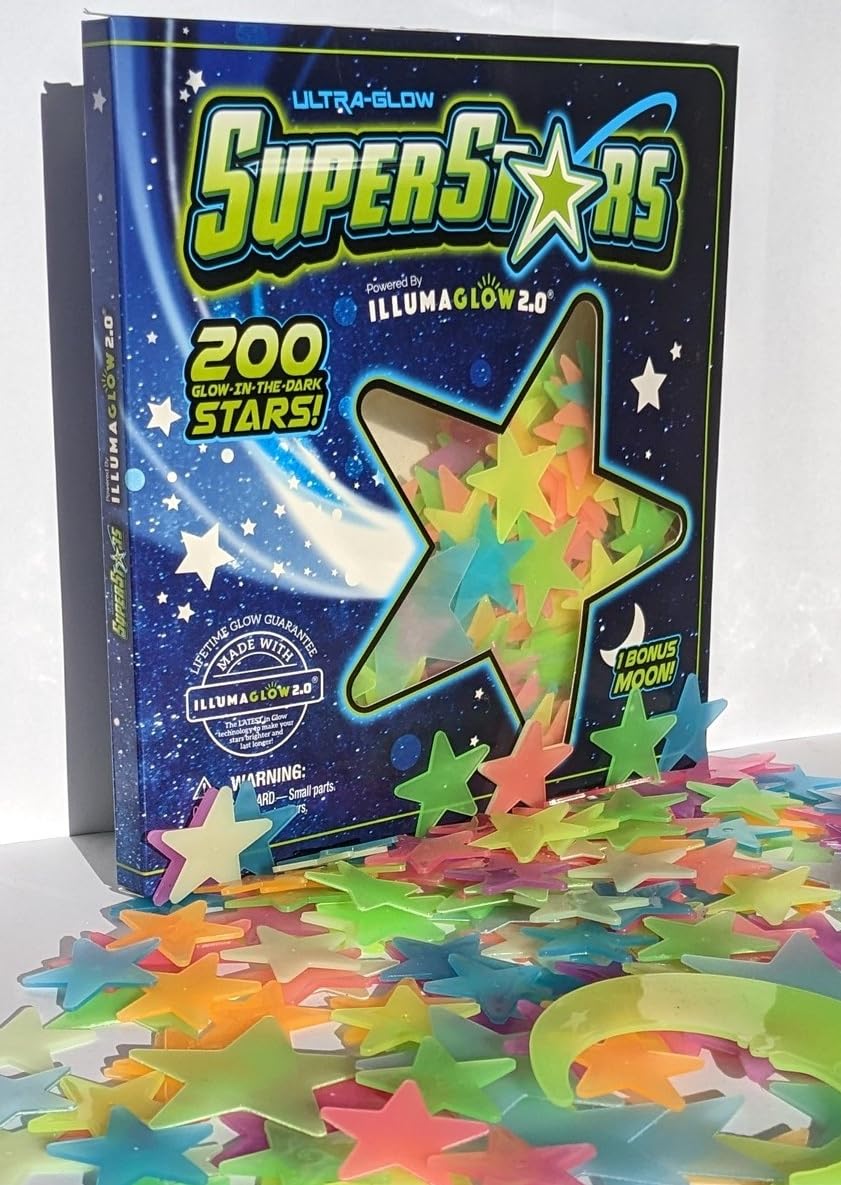 Ultra-Glow Super Stars non-toxic materials ensure safe use in nurseries.