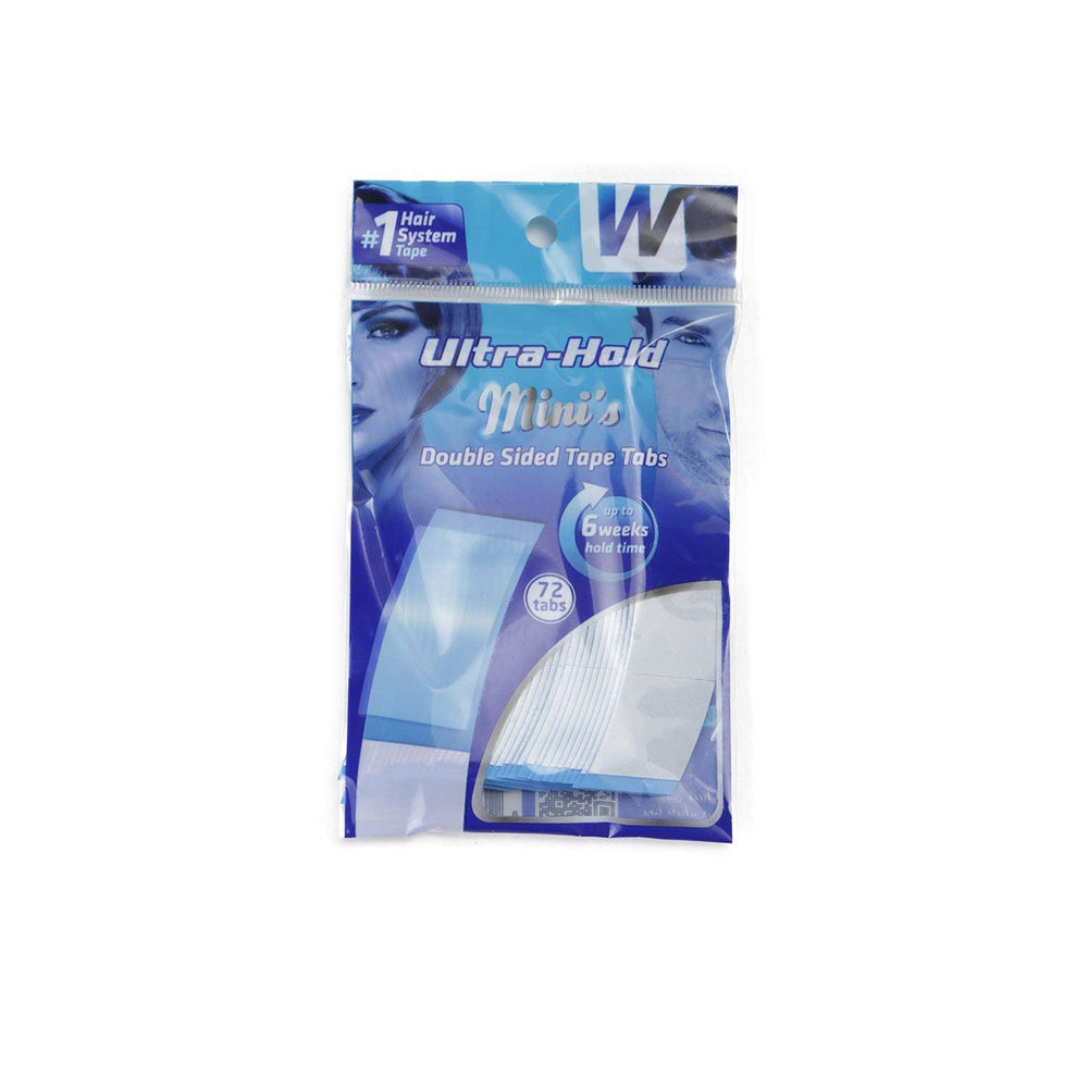 Ultra Hold Minis Walker Tape 72 tabs pack shown for wigs and toupees.