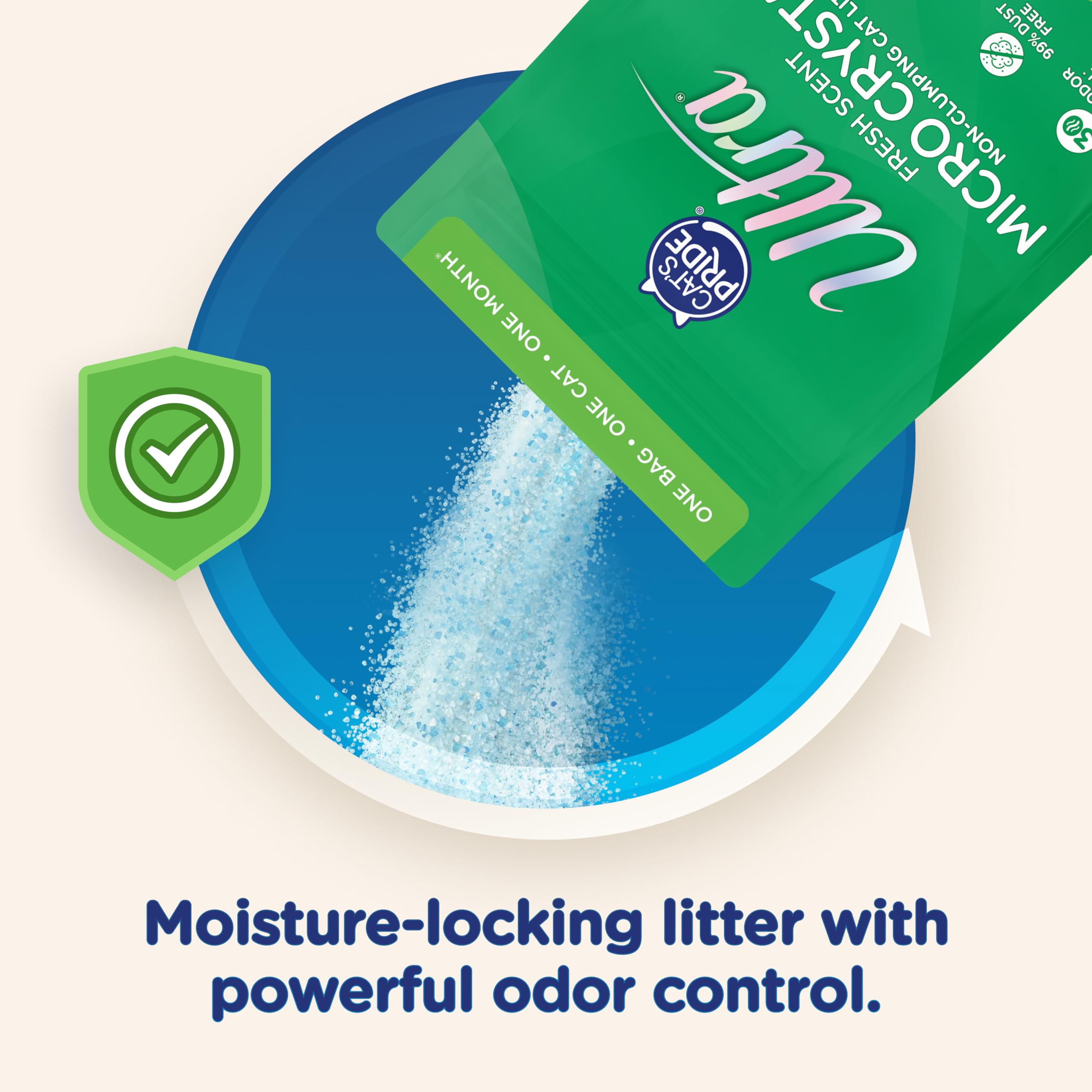 Scented crystals help mask odors without overpowering fragrance.