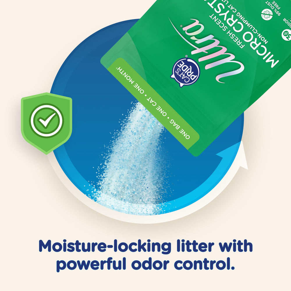 Scented crystals help mask odors without overpowering fragrance.