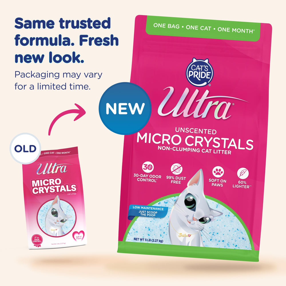 ULTRA Micro Crystals being poured to show lightweight, absorbent texture.