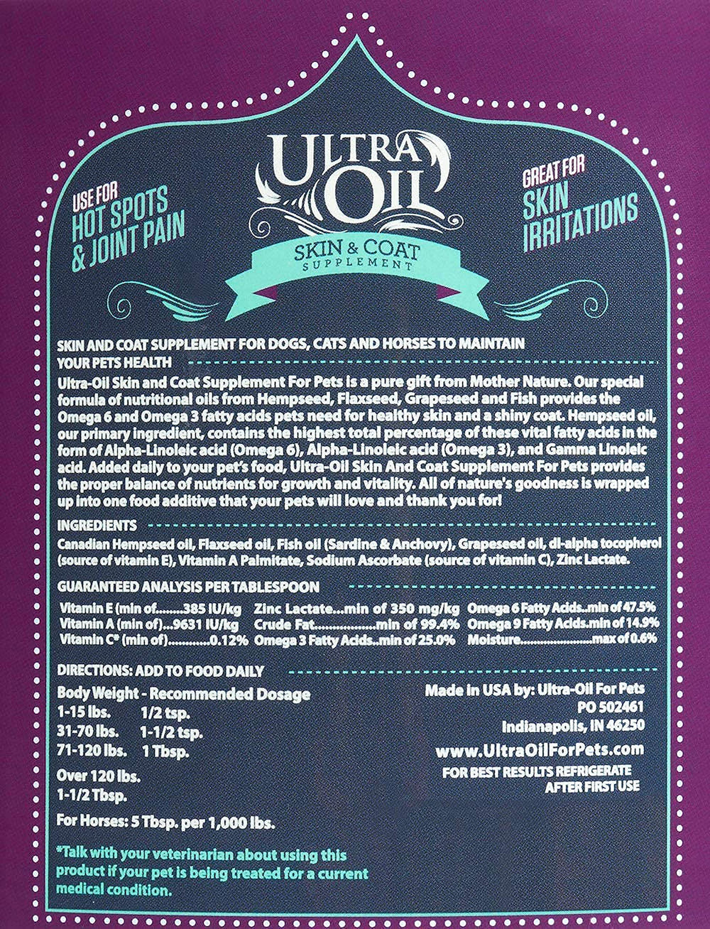 Ultra Oil supports joint mobility and comfort over time.
