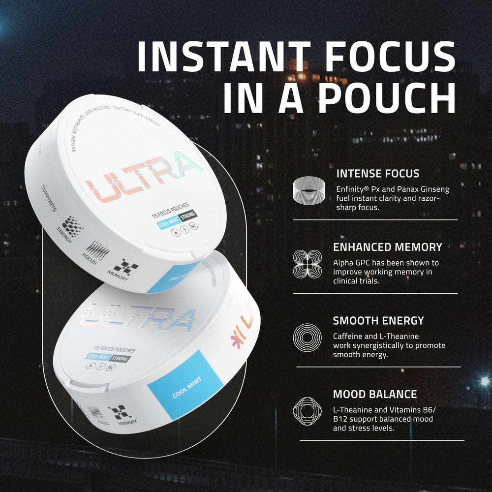Ultra Pouches cool mint variety pack shown for refreshing clarity.