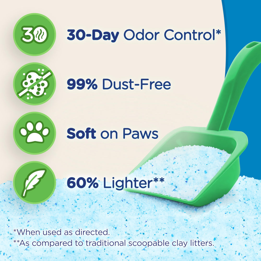Close-up of soft-on-paws crystals for cat comfort.
