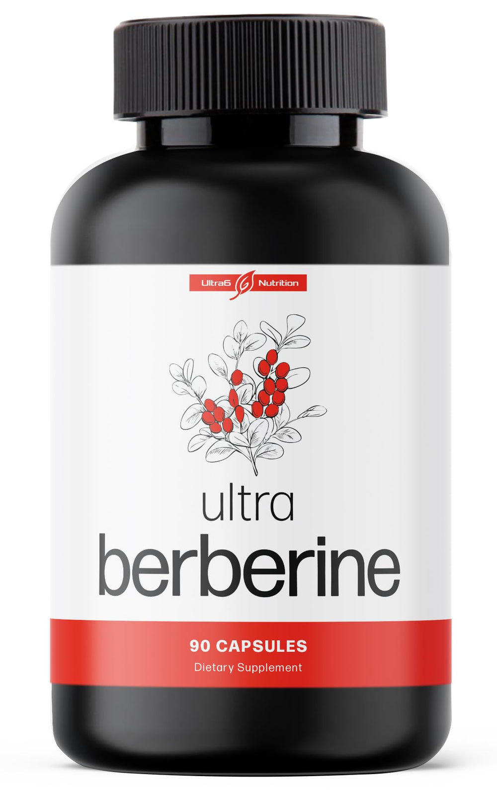Ultra6 Berberine capsules bottle showing a clean label for daily balance.