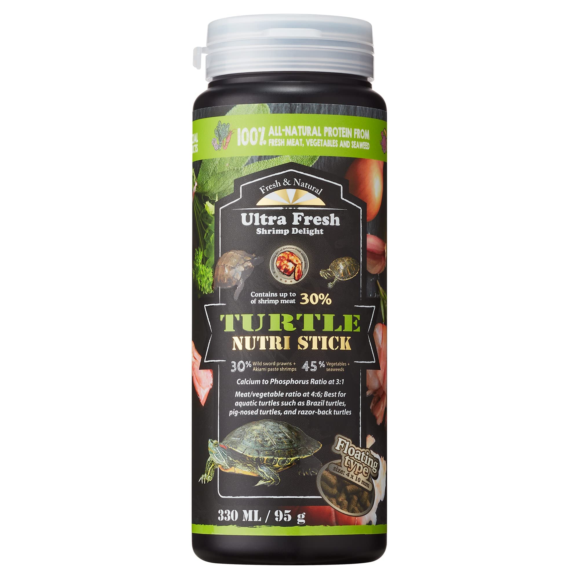 Ultra Fresh Turtle Nutri Stick with wild sword prawn promotes easy digestion