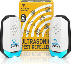 Ever Pest Ultrasonic Pest Repeller 2-pack plugged into outlet for chemical-free protection