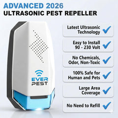 Ever Pest Ultrasonic Pest Repeller 2-pack covers up to 1600 sq ft per device for larger spaces