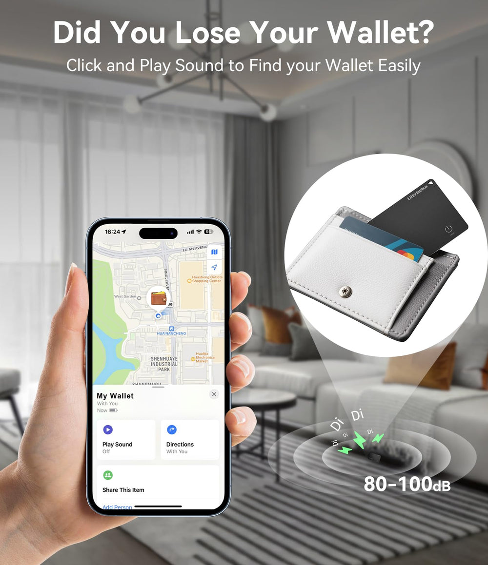 Ultrbeka Separation alerts visual communicates instant wallet reminders with iPhone pairing.
