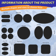 Umaini patches with 18 pre-cut shapes for versatile clothing fixes.