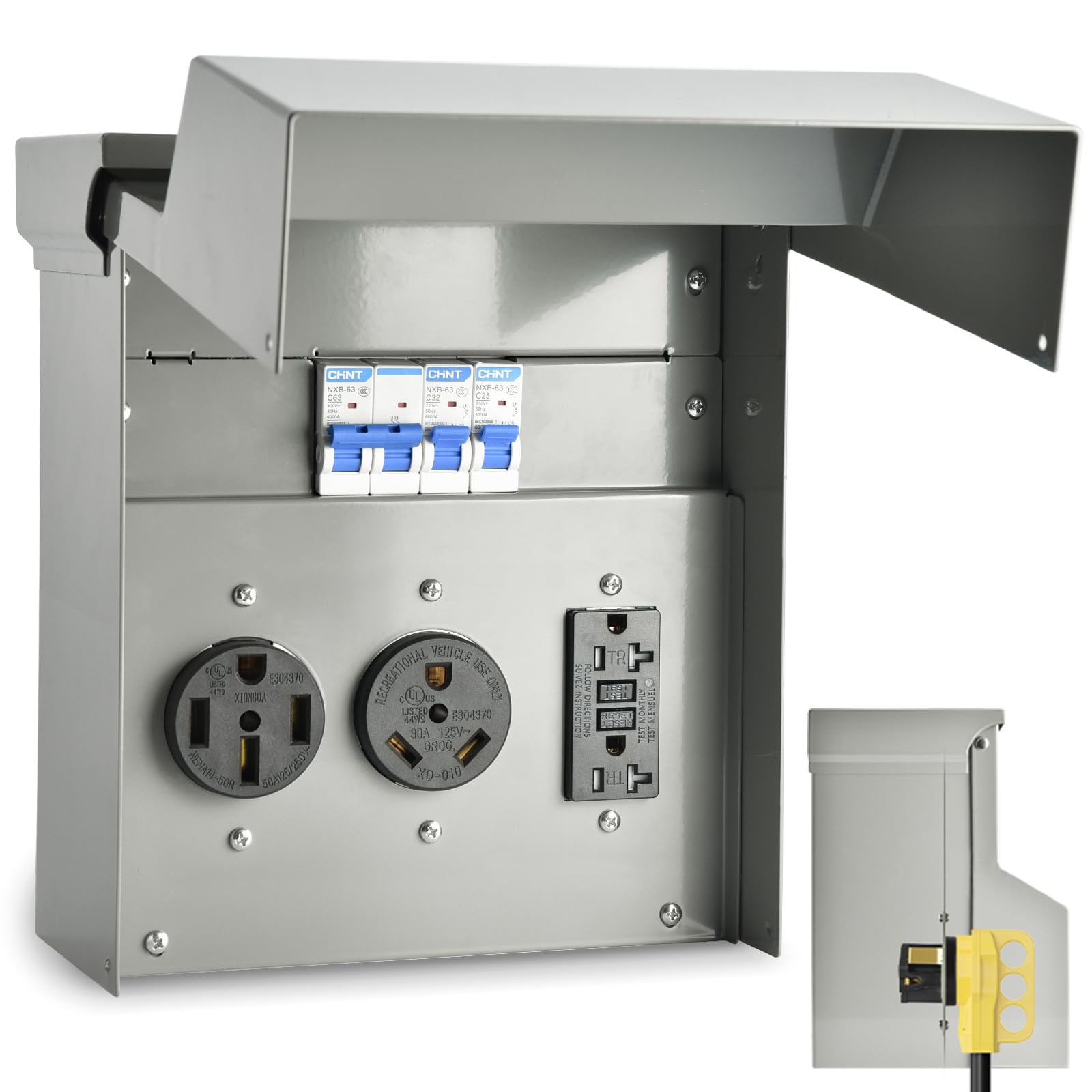 Umaogus rv power panel close-up with durable 4-inch closure