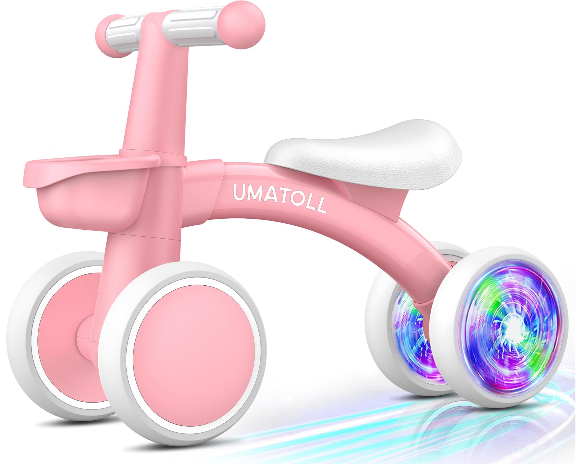 Umatoll Colorful Lighting rear wheel glows to delight babies during play.