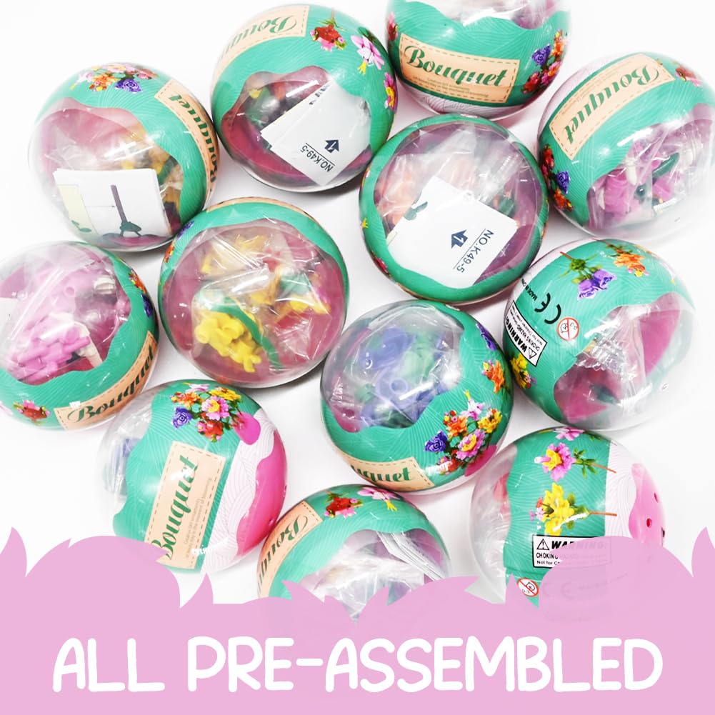 UMEELR colorful flower pieces inside each egg spark creative building play
