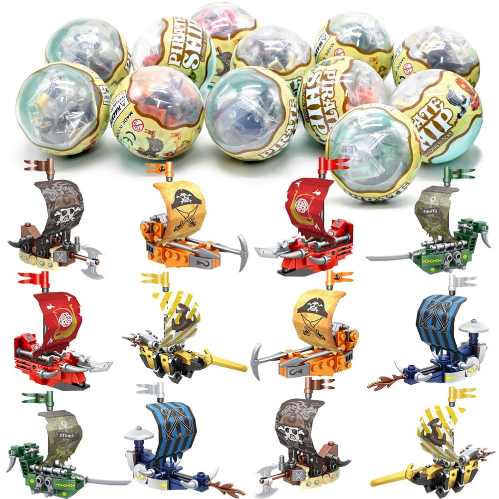 UMEELR pirate ship Easter egg assembly showing hands-on building fun and problem-solving