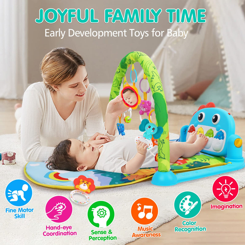 UMIKU Baby Gym detachable rattles boost grasping during play.