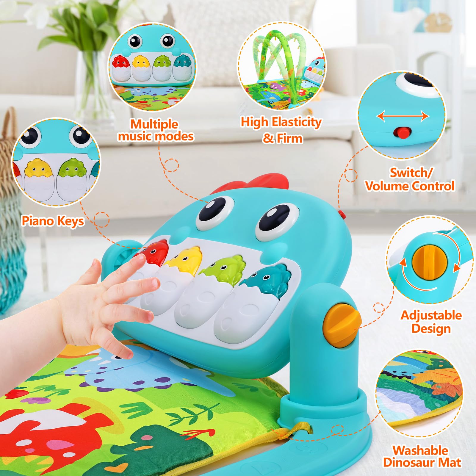UMIKU Baby Gym foldable design for travel and quick setup.
