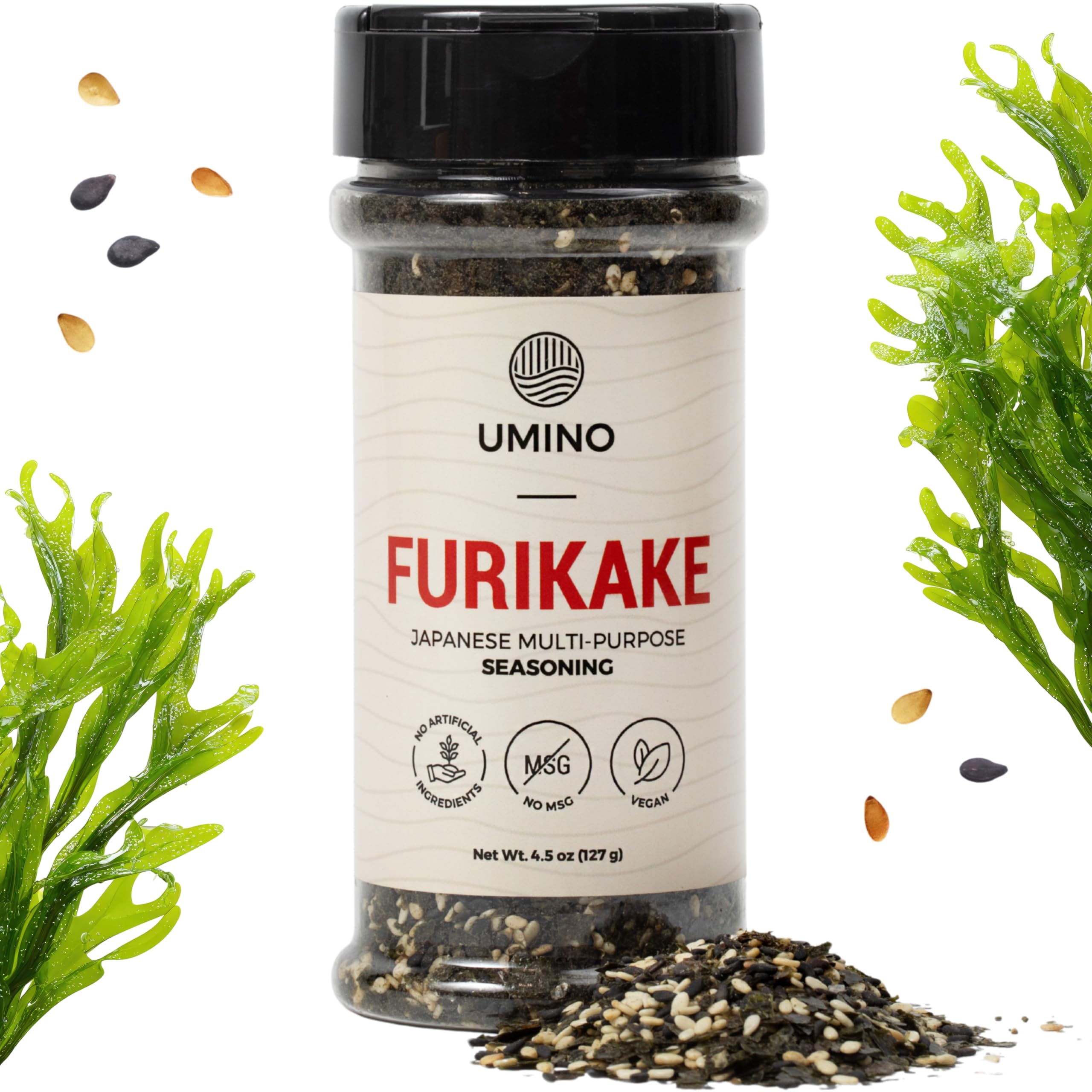 Umino Furikake bottle front showing clean ingredients and label