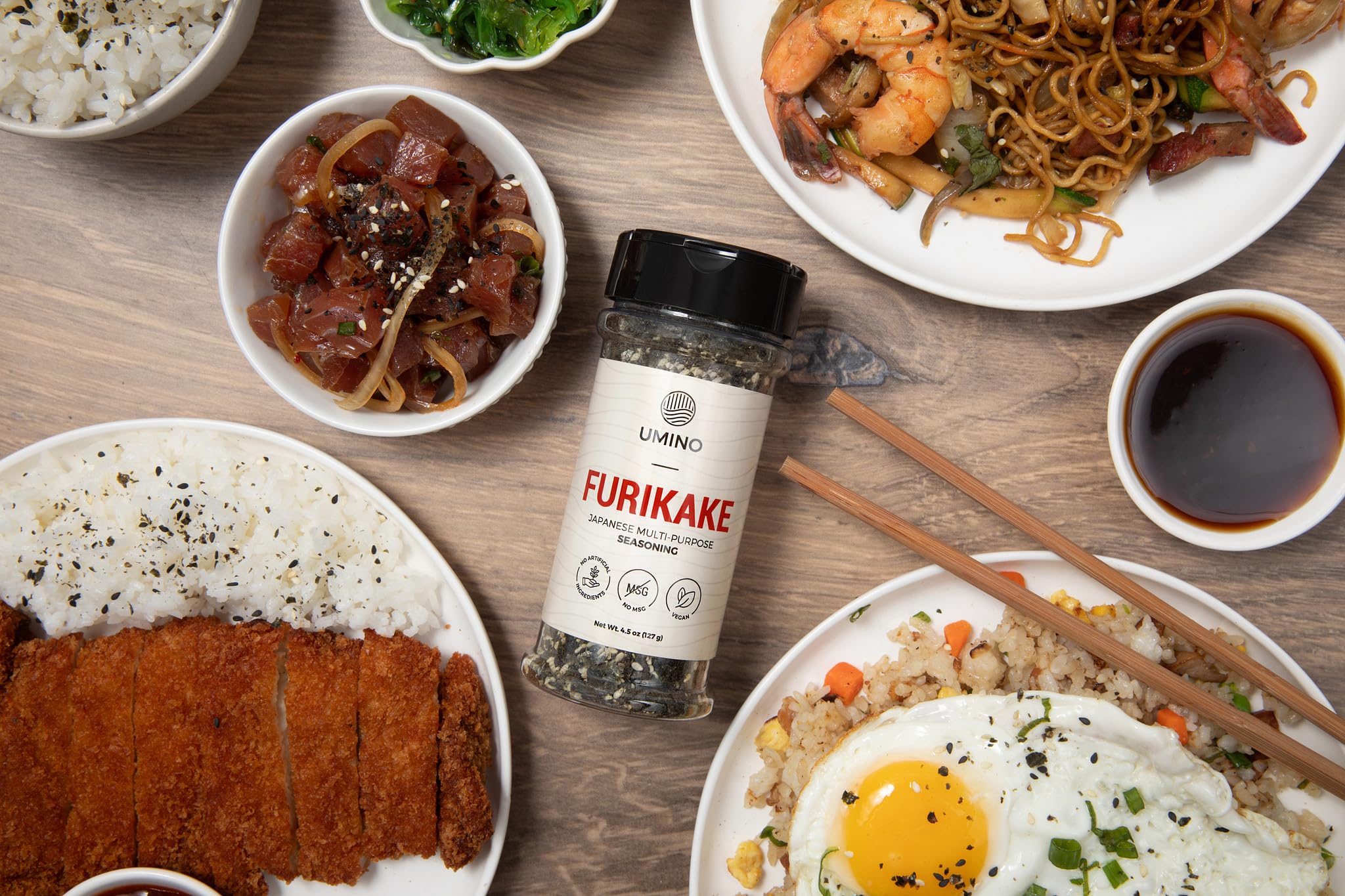 Nori flakes and seeds in Umino Furikake closeup