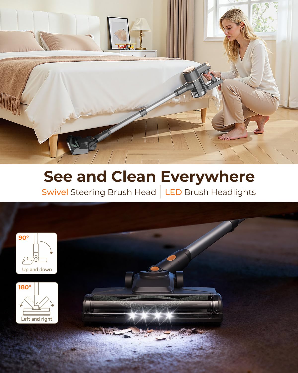 UML0 N8 cordless vacuum 2-in-1 tool for dusting and crevices
