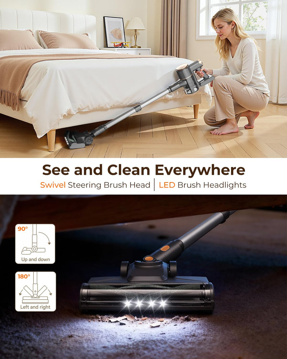 UML0 N8 cordless vacuum 2-in-1 tool for dusting and crevices