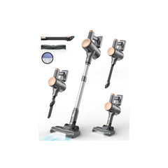 UML0 N8 cordless vacuum peach front view showing compact size for easy storage