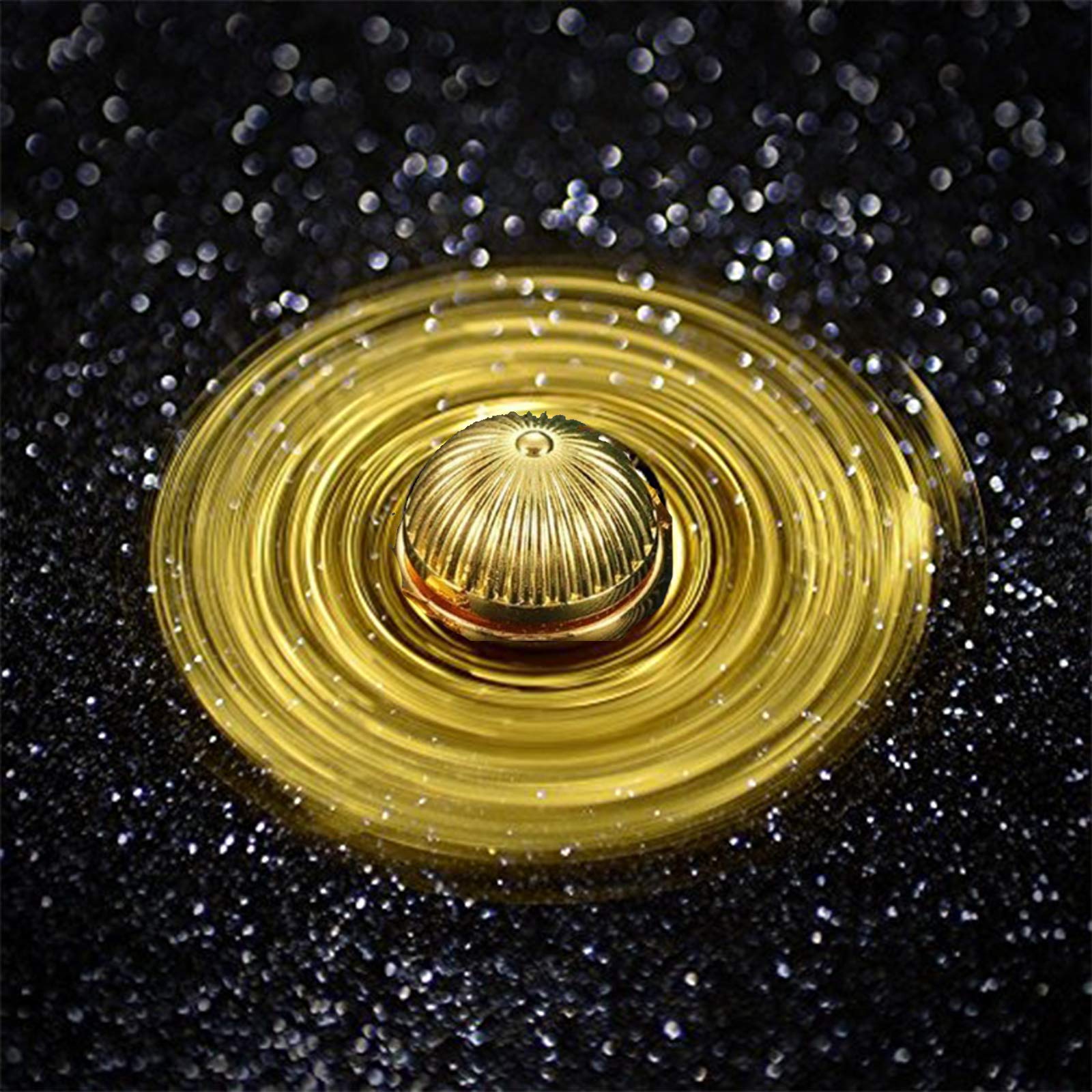 Umnodobn gold orb spinner close up shows silent bearings