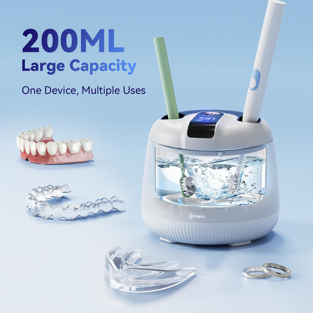 UMPOPO ultrasonic cleaner portable design for travel and on-the-go use.