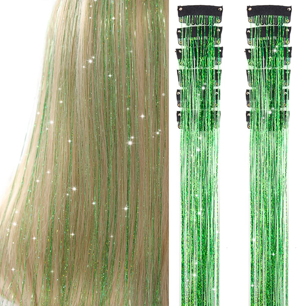 Umylar hair tinsel pack with 12 clips adds subtle sparkle to everyday looks